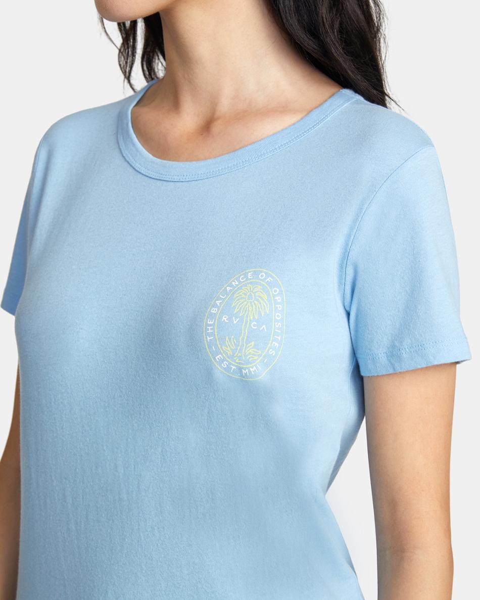 Ace Blue Rvca Palm Seal Slim-Fit Graphic Women's T shirt | FUSHY51376