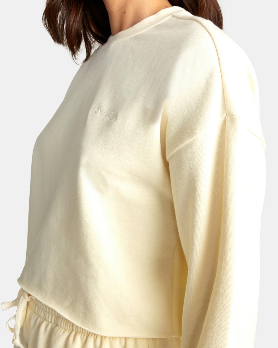 Afterglow Rvca Test Drive Cropped Sweatshirt Women's Loungewear | FUSHY97655
