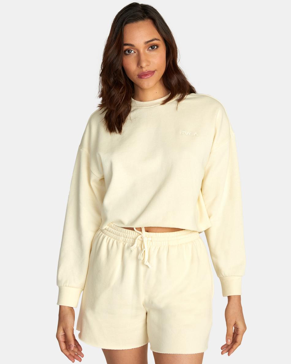 Afterglow Rvca Test Drive Cropped Sweatshirt Women\'s Loungewear | FUSHY97655
