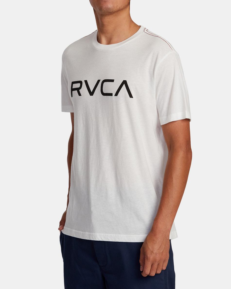 Antique White Rvca Big RVCA Tee Men's Short Sleeve | YUSVQ81087