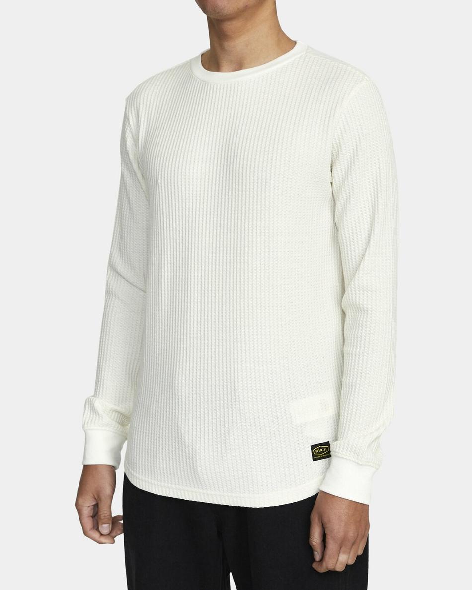 Antique White Rvca Day Shift Thermal Men's Long Sleeve | BUSSO62731