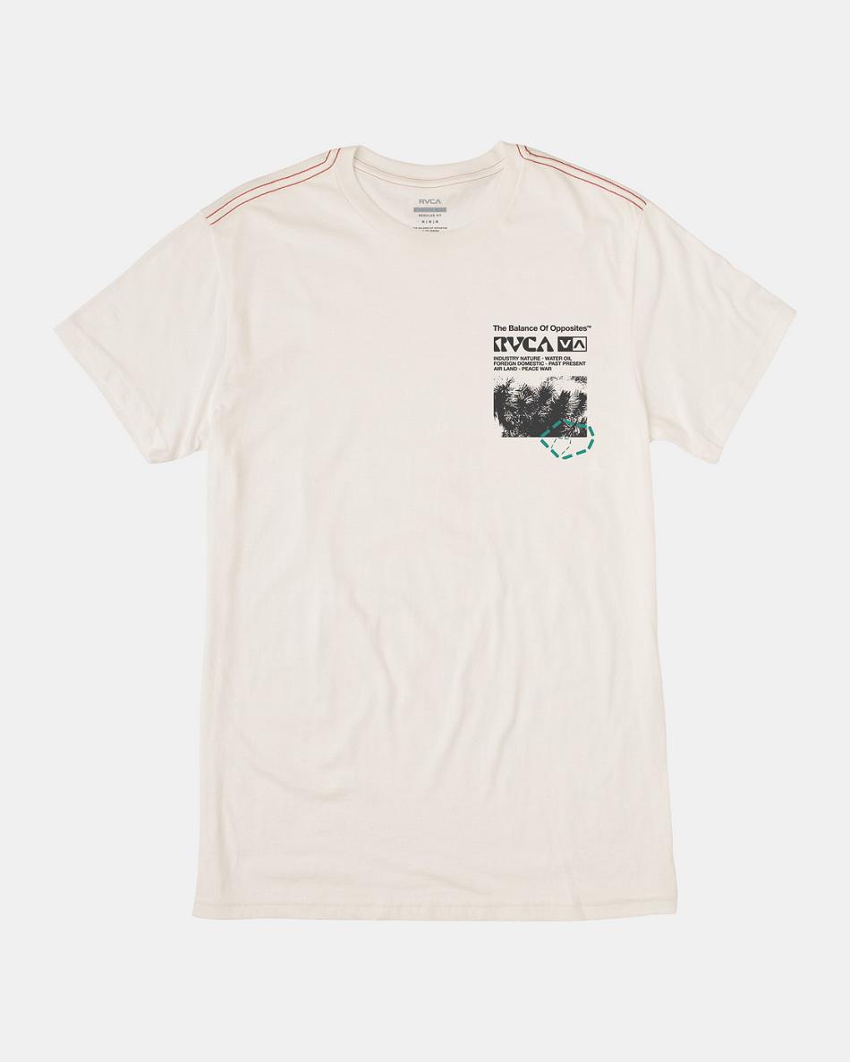 Antique White Rvca Ethnobotony Tee Men's Short Sleeve | YUSGT65590