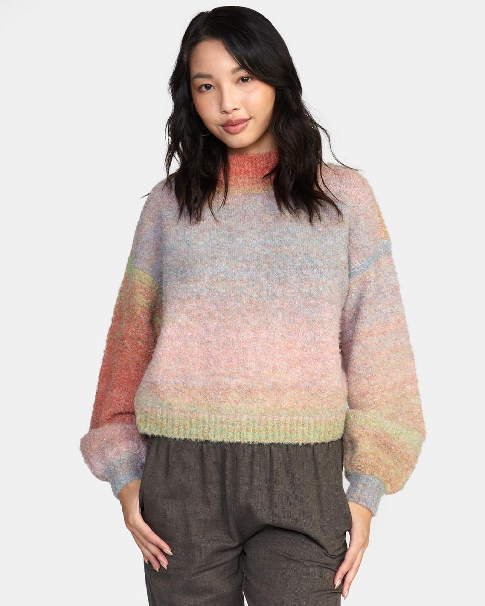 Apricot Rvca Dream Cycle Turtleneck Women\'s Sweaters | AUSWC86951