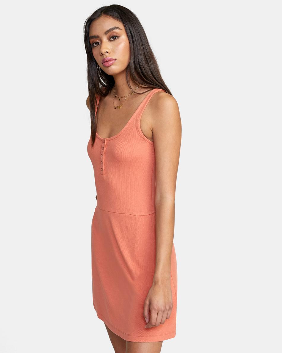 Apricot Rvca On Repeat Women's Dress | GUSEC79398