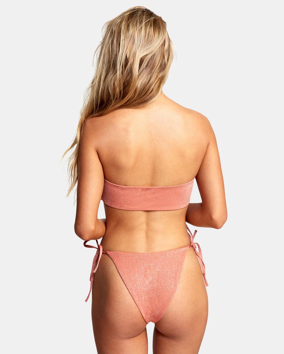 Apricot Rvca Strata Mid-Rise French Women\'s Bikini Bottoms | BUSSO44546