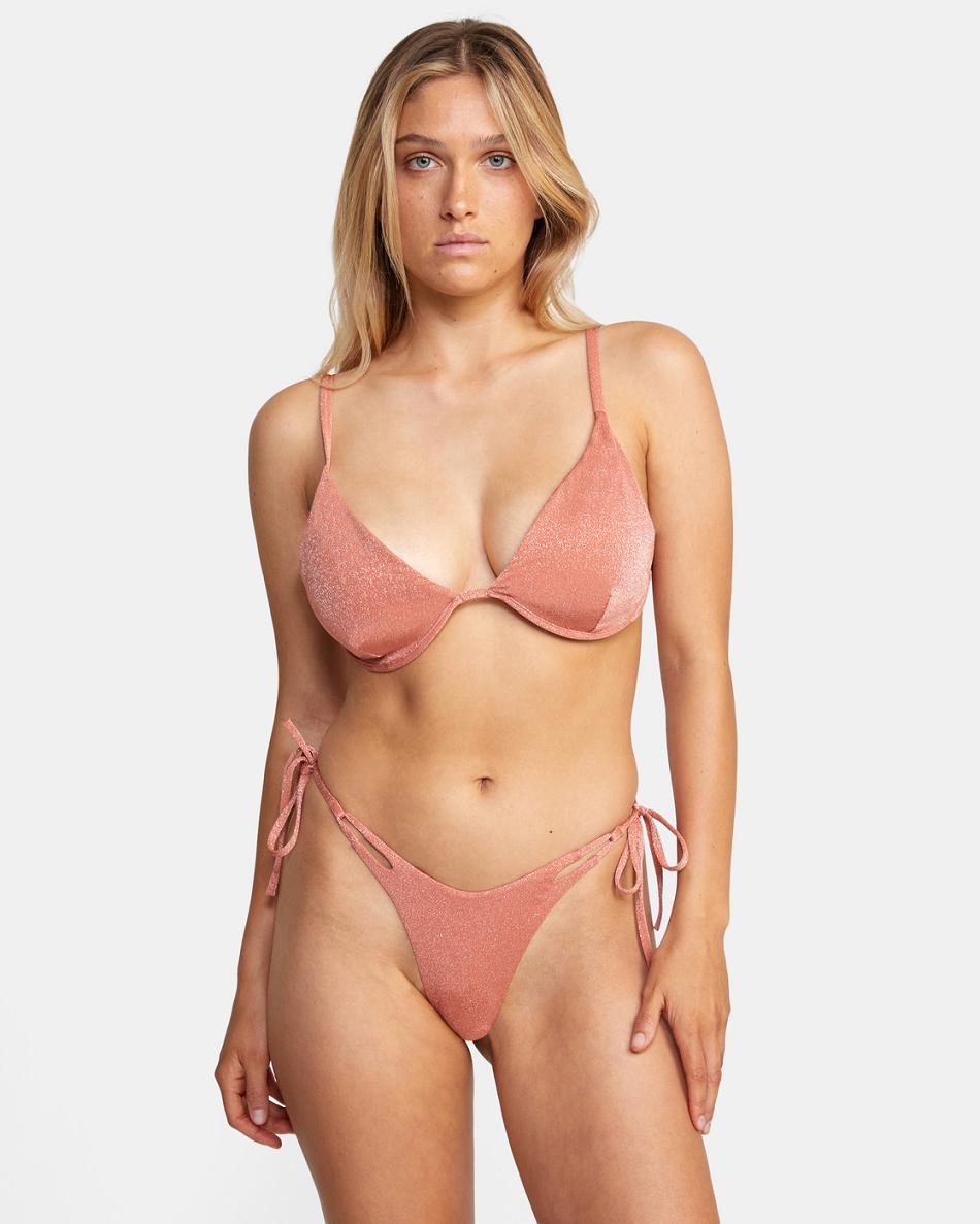 Apricot Rvca Strata Underwire Women\'s Bikini Tops | AUSWC57880
