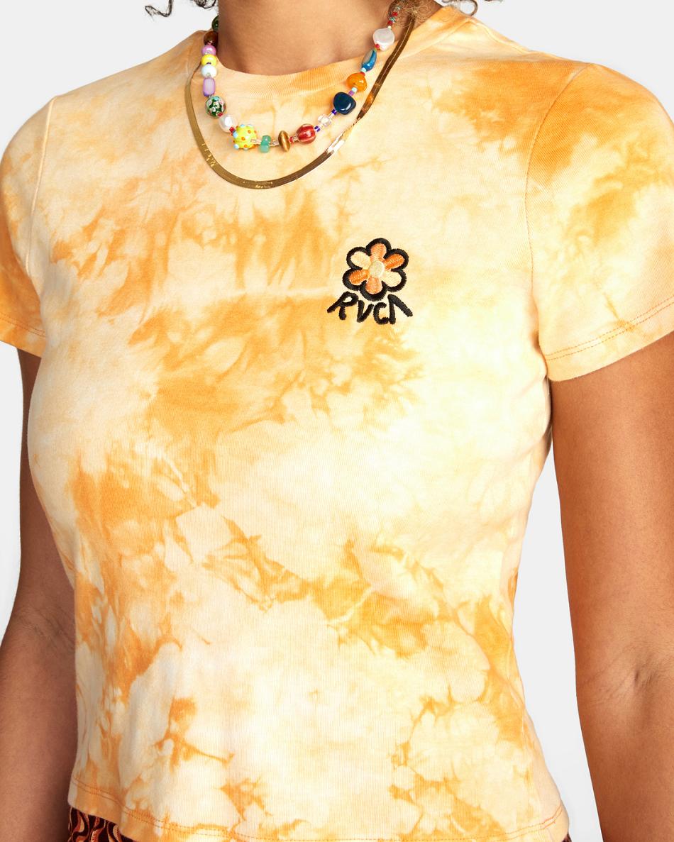 Apricot Rvca Vibe Baby Women's T shirt | MUSFT15537