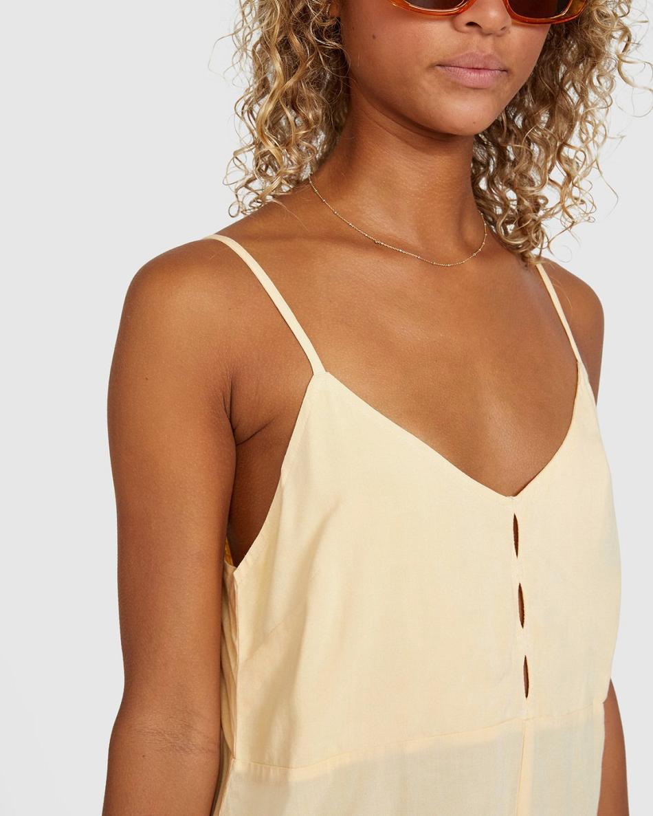 Apricot Rvca Woodstock Romper Women's Cover ups | ZUSMJ71506