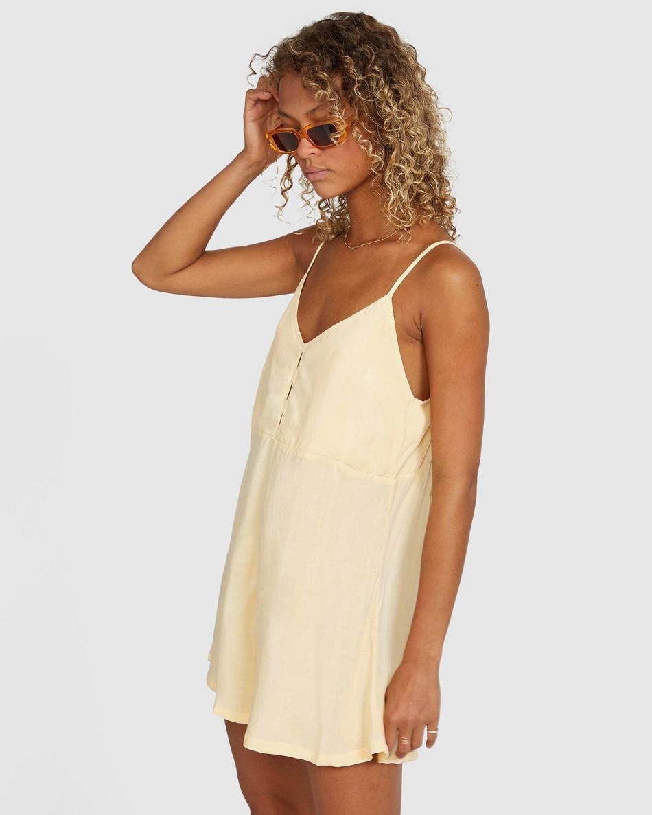 Apricot Rvca Woodstock Romper Women's Dress | USCIF46602
