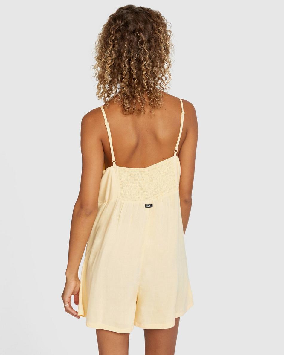 Apricot Rvca Woodstock Romper Women's Dress | USCIF46602