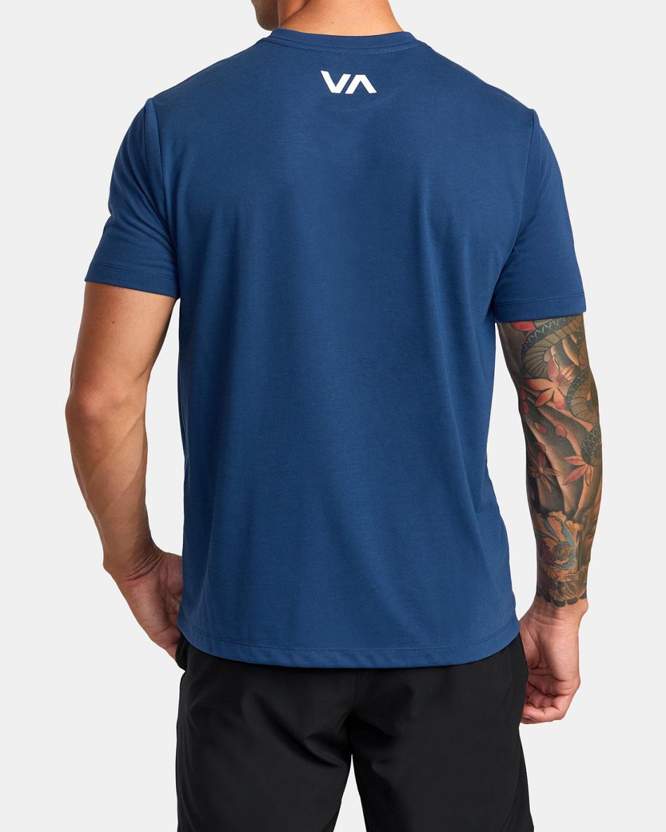 Army Blue Rvca Icon Tee Men's Short Sleeve | DUSKV53387