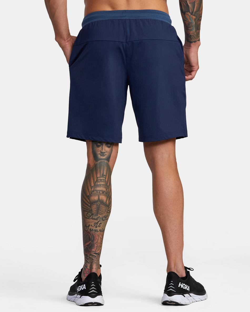 Army Blue Rvca Sport Trainer Elastic Men's Shorts | AUSDF50481