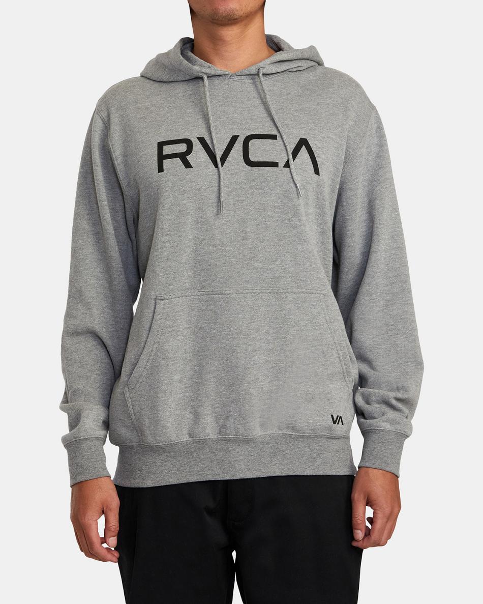 Athletic Heather Rvca Big RVCA Pullover Men's Hoodie | AUSWC69004