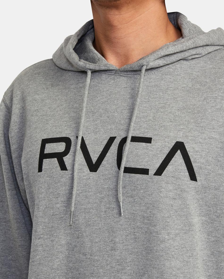 Athletic Heather Rvca Big RVCA Pullover Men's Hoodie | AUSWC69004