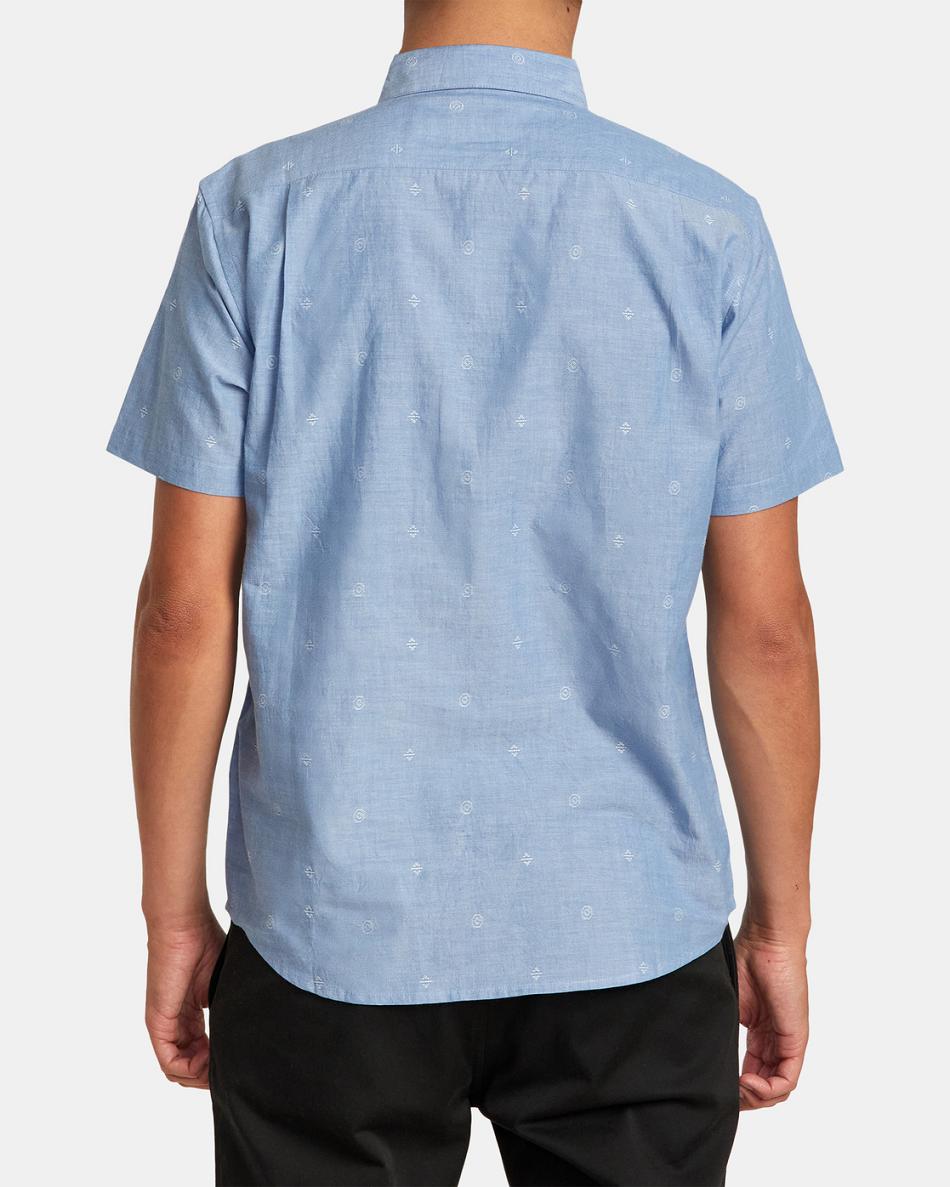 Baja Blue Rvca Do Dobby Short Sleeve Men's T shirt | DUSKV42672