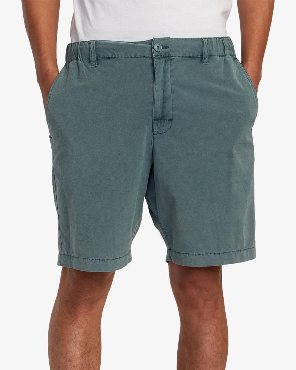 Balsam Green Rvca All Time Rinsed Coastal Hybrid 19 Men's Shorts | ZUSNQ84557