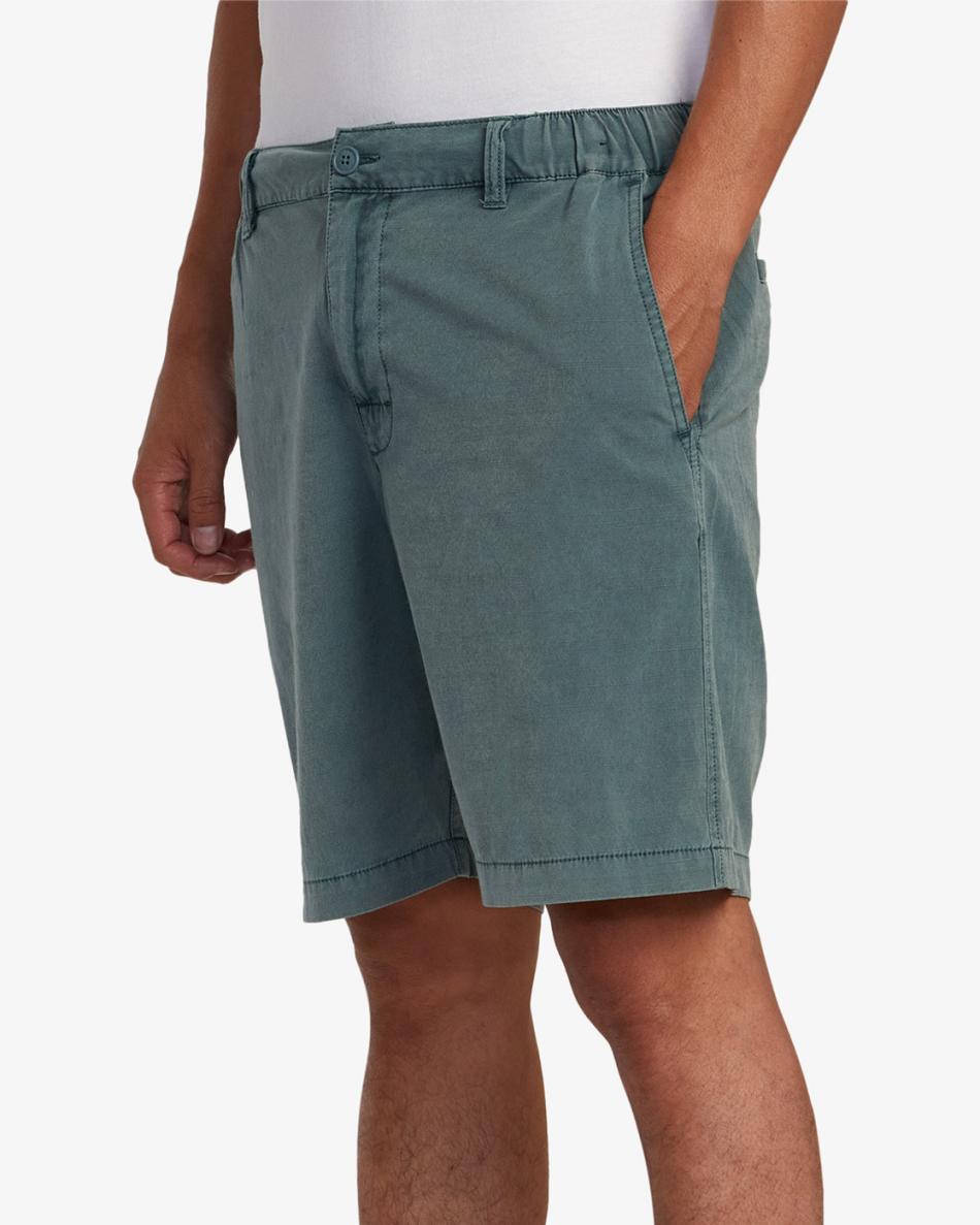 Balsam Green Rvca All Time Rinsed Coastal Hybrid 19 Men's Shorts | ZUSNQ84557