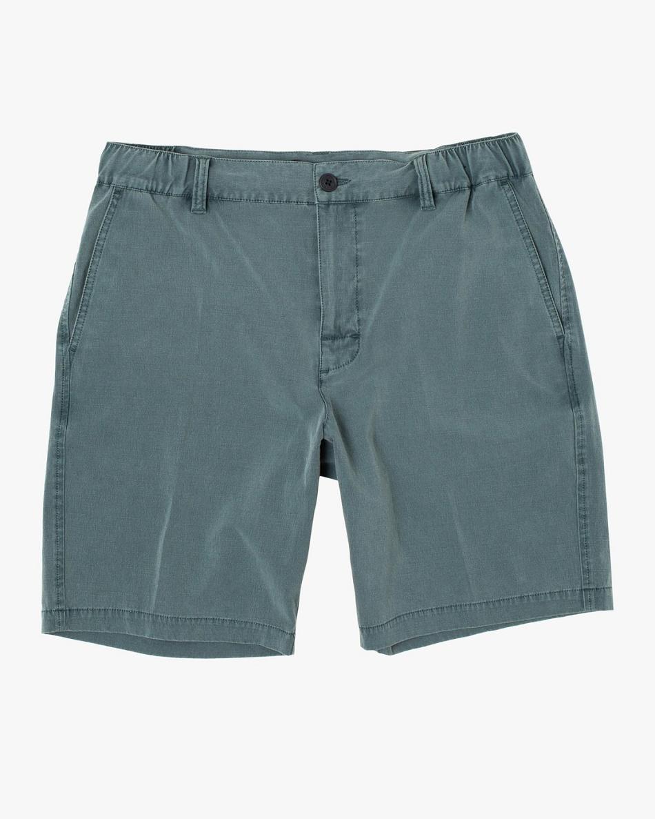 Balsam Green Rvca All Time Rinsed Coastal Hybrid 19 Men\'s Shorts | ZUSNQ84557