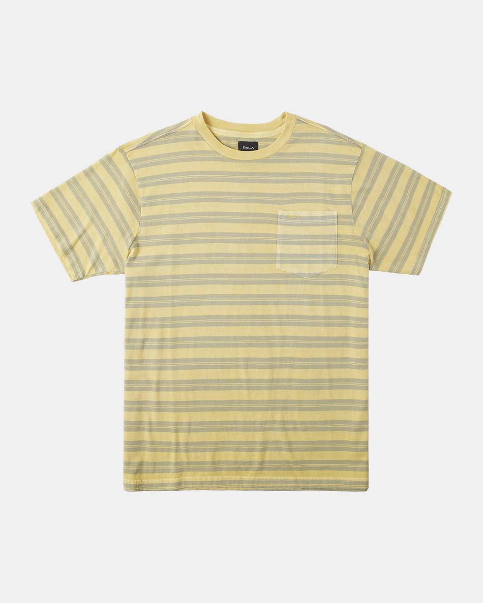 Bamboo Rvca PTC Stripe T-Shirt Men\'s Short Sleeve | BUSSD14707