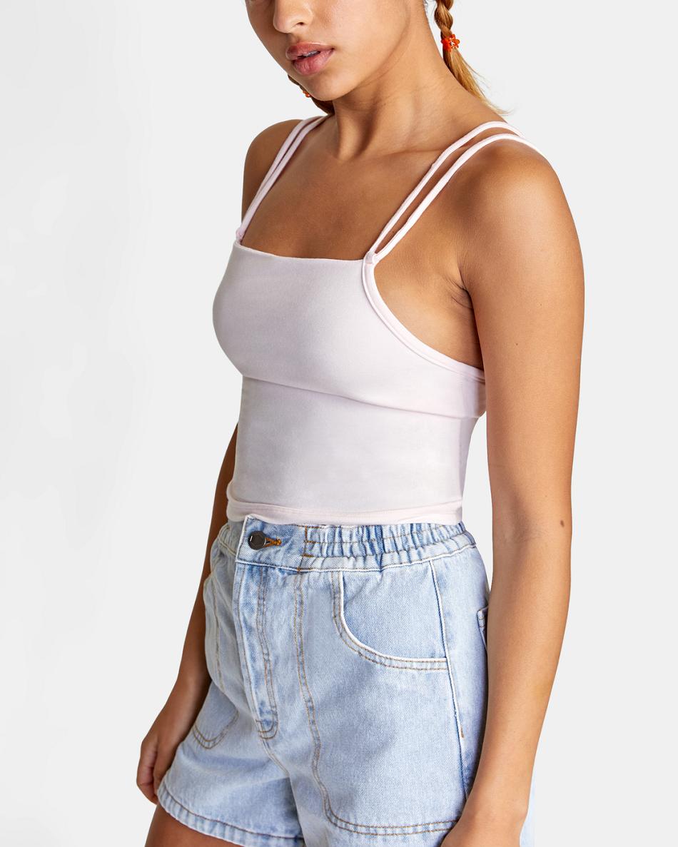 Barely Pink Rvca Canary Cami Top Women's Tanks | USZDE30021