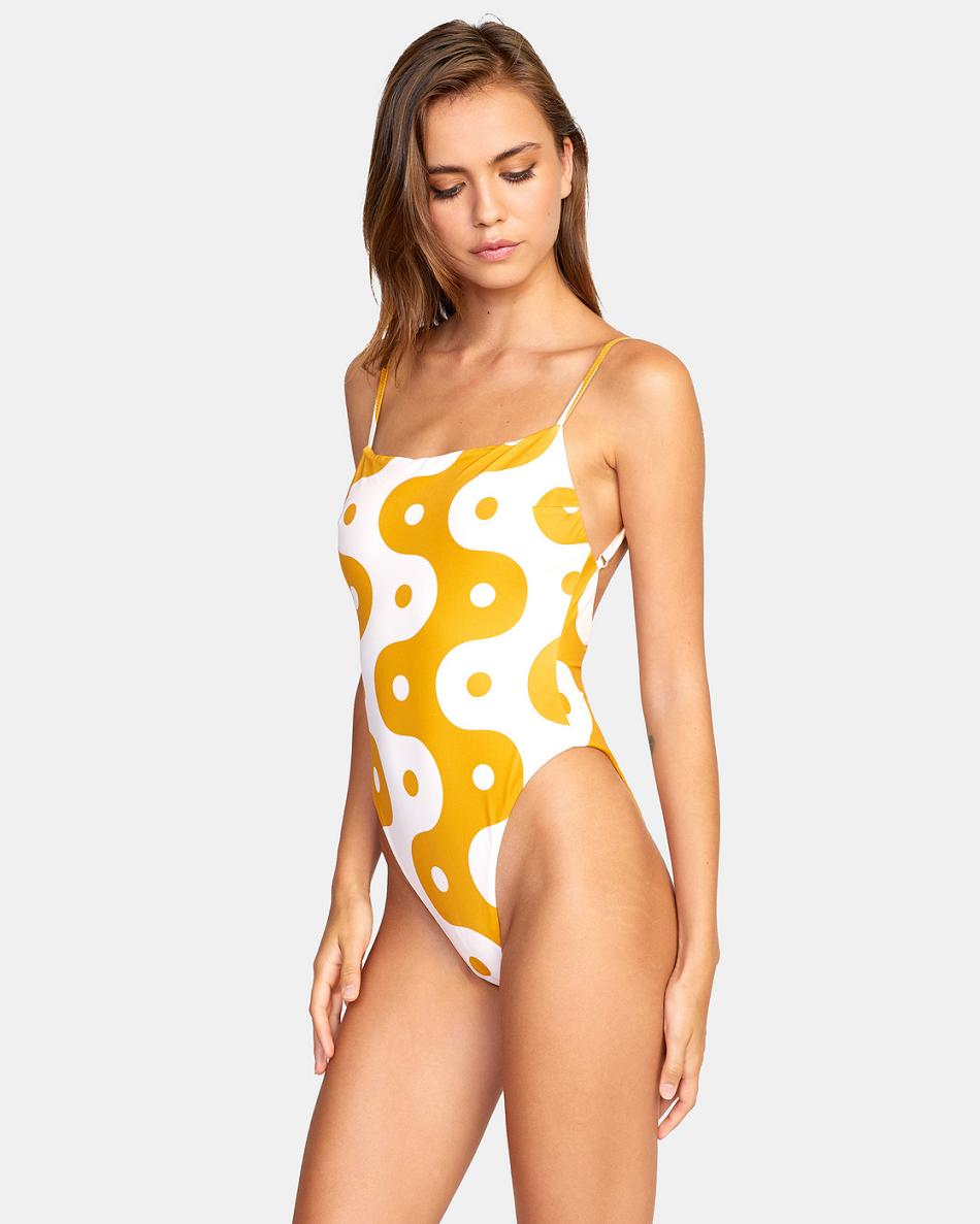 Barely Pink Rvca Good Days Women's Swimsuits | QUSUV80310