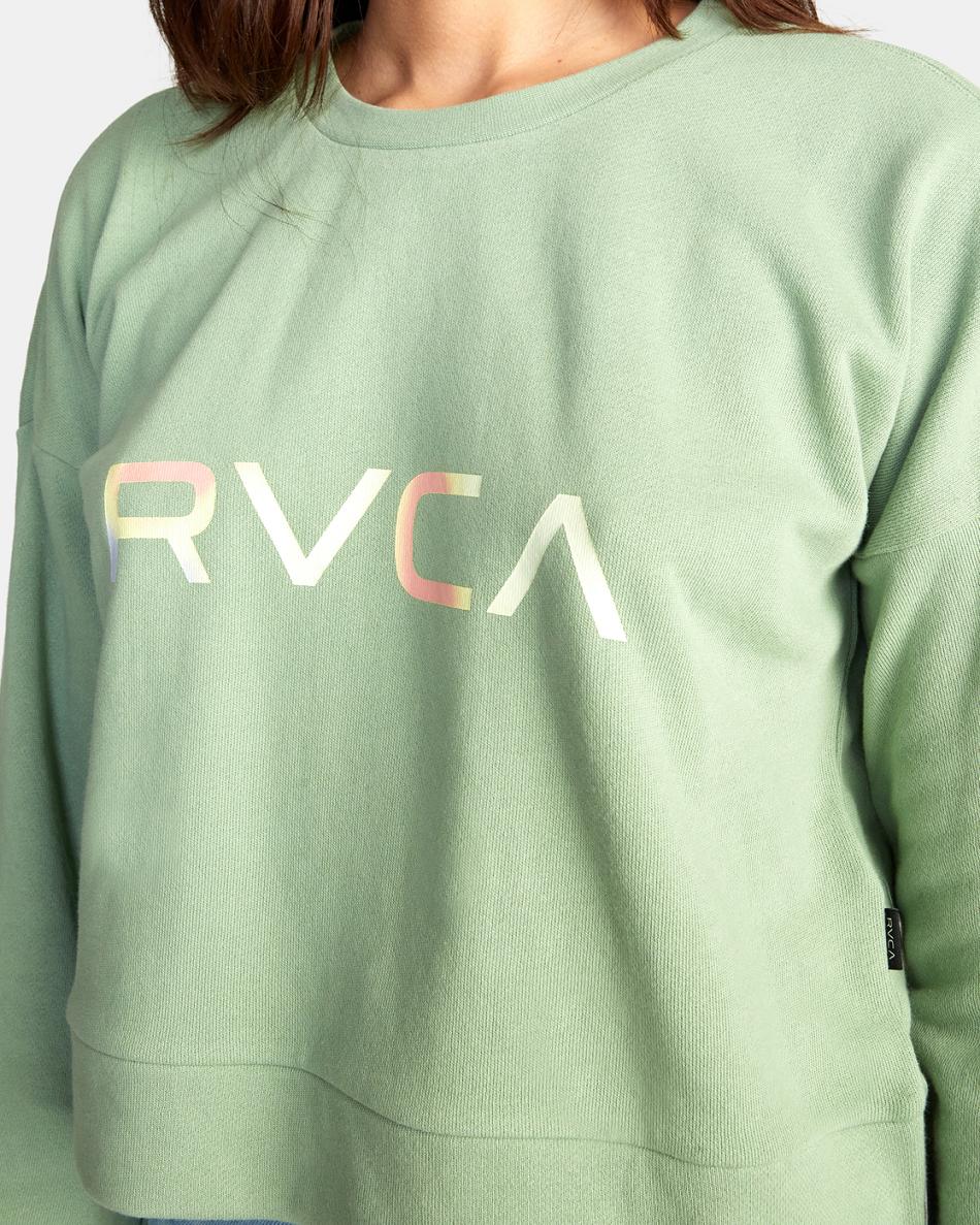 Basil Rvca Big RVCA Radiant Crewneck Sweatshirt Women's Loungewear | GUSUC60557