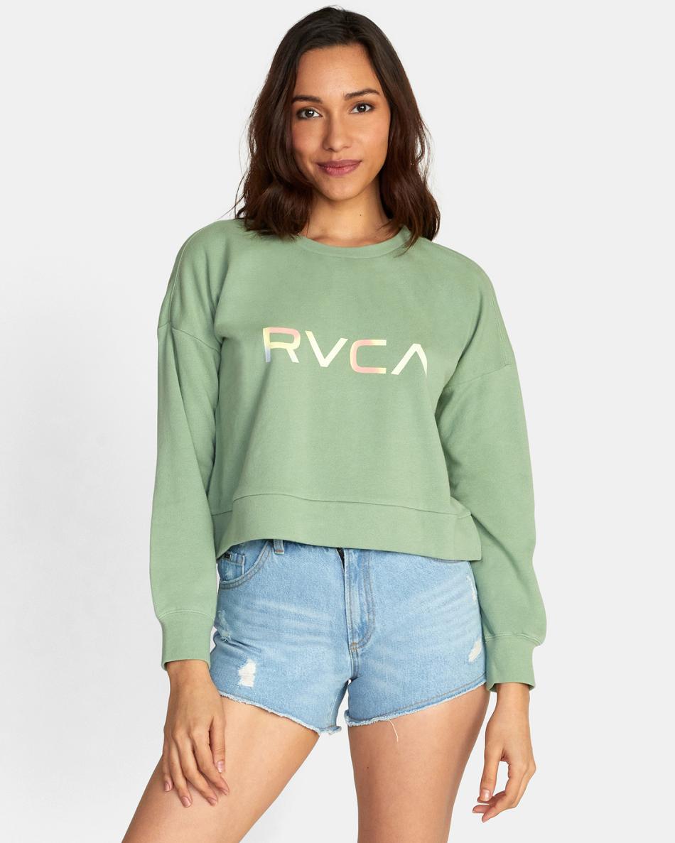 Basil Rvca Big RVCA Radiant Crewneck Sweatshirt Women\'s Loungewear | GUSUC60557