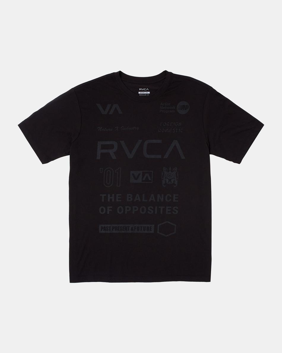 Black 2 Rvca All Brand Workout Shirt Men\'s Short Sleeve | USEGJ14521