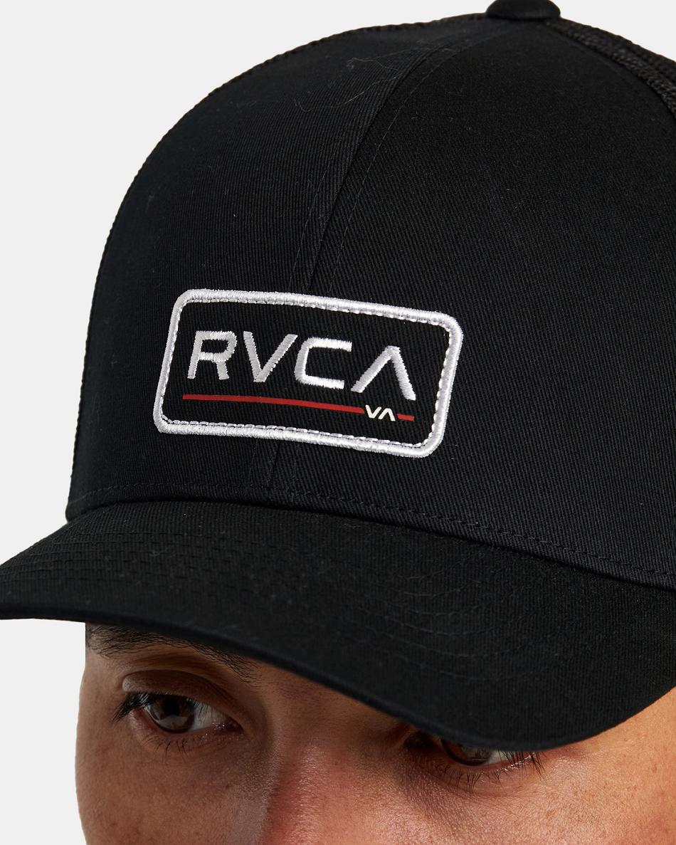 Black Black Rvca Ticket Trucker III Men's Hats | AUSWC67943