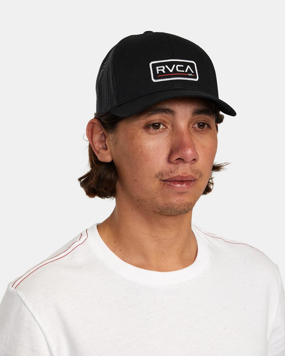 Black Black Rvca Ticket Trucker III Men's Hats | AUSWC67943