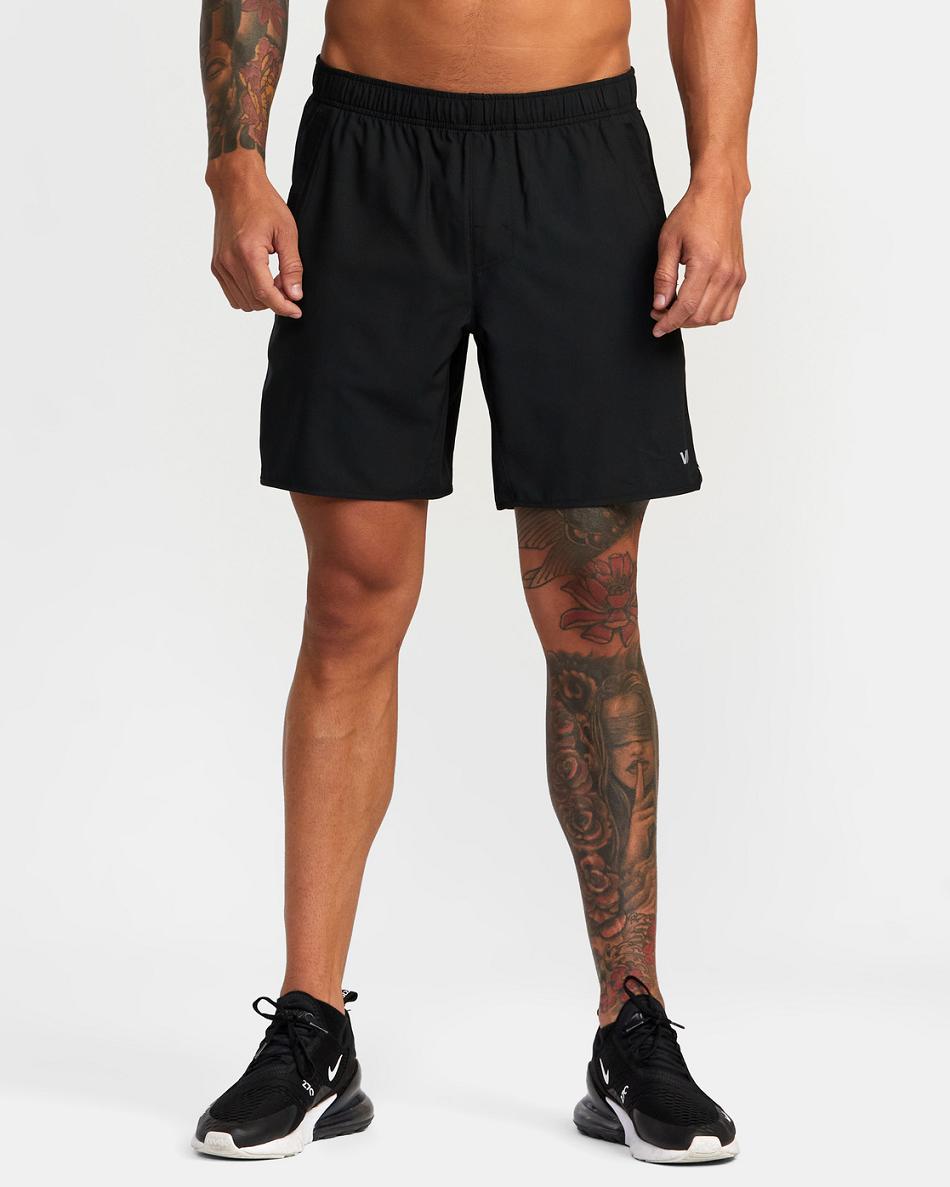 Black Black Rvca Yogger Control Training Men's Shorts | USCVG55875