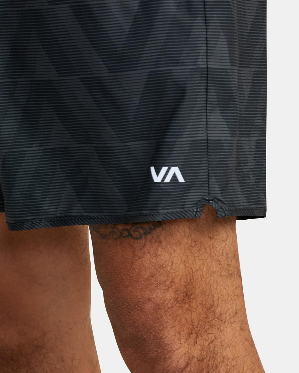 Black Blur Rvca Yogger IV Elastic Men's Running Shorts | XUSBH34911