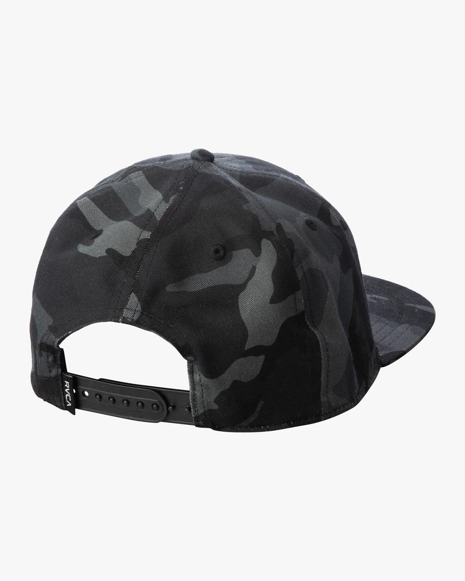 Black Camo Rvca Island Hex Snapback Men's Hats | USCIF59864