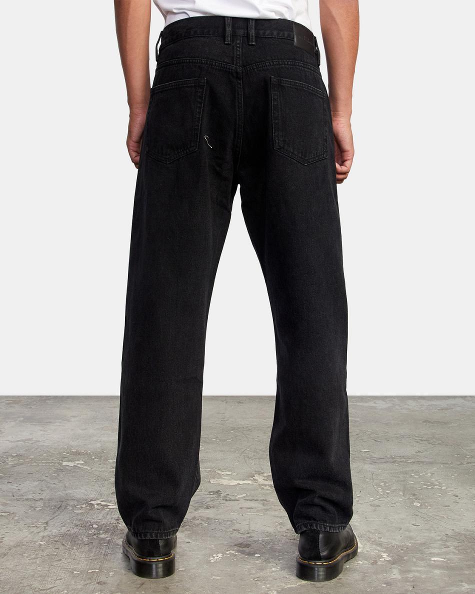 Black Rinse Rvca Reynolds Americana Denim Men's Jeans | USJVR35174