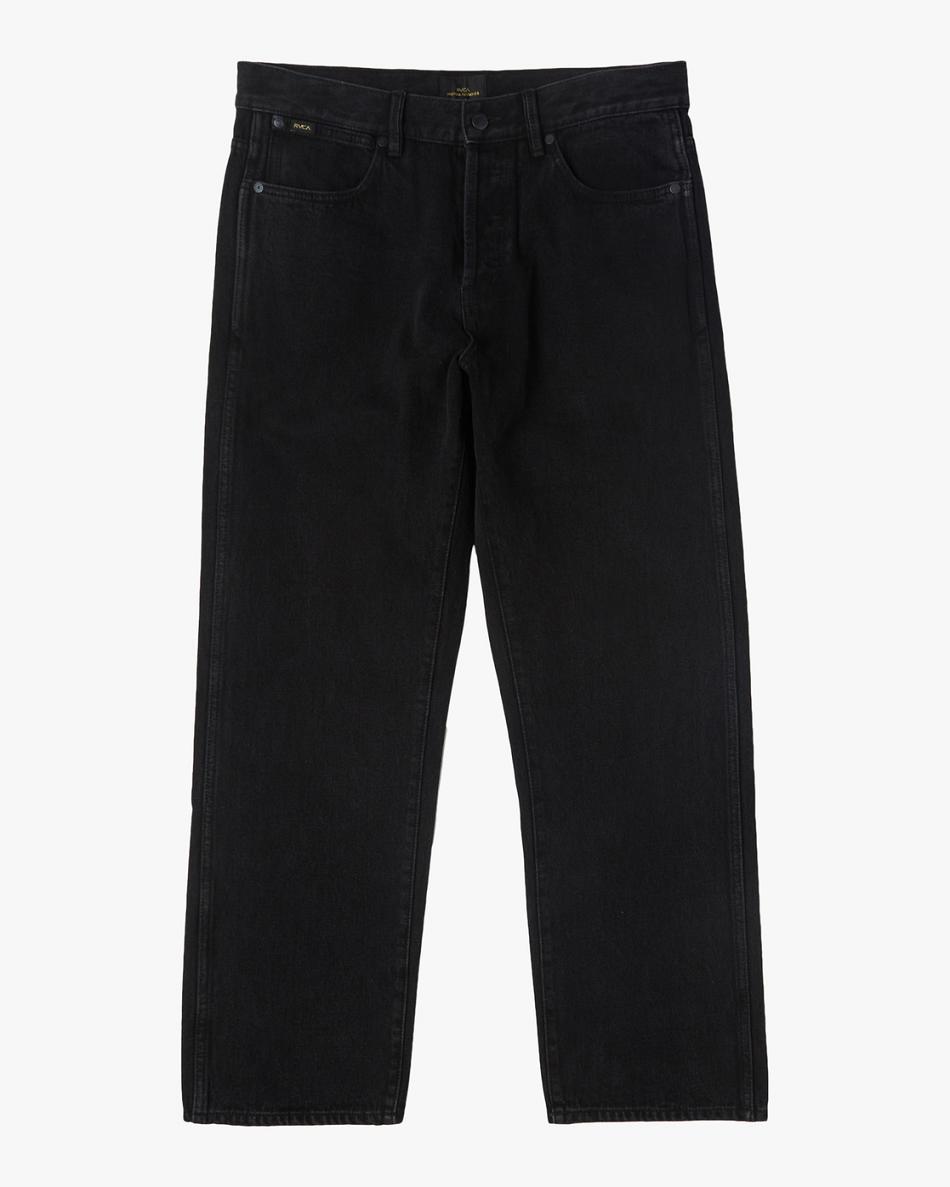 Black Rinse Rvca Reynolds Americana Denim Men\'s Jeans | USJVR35174