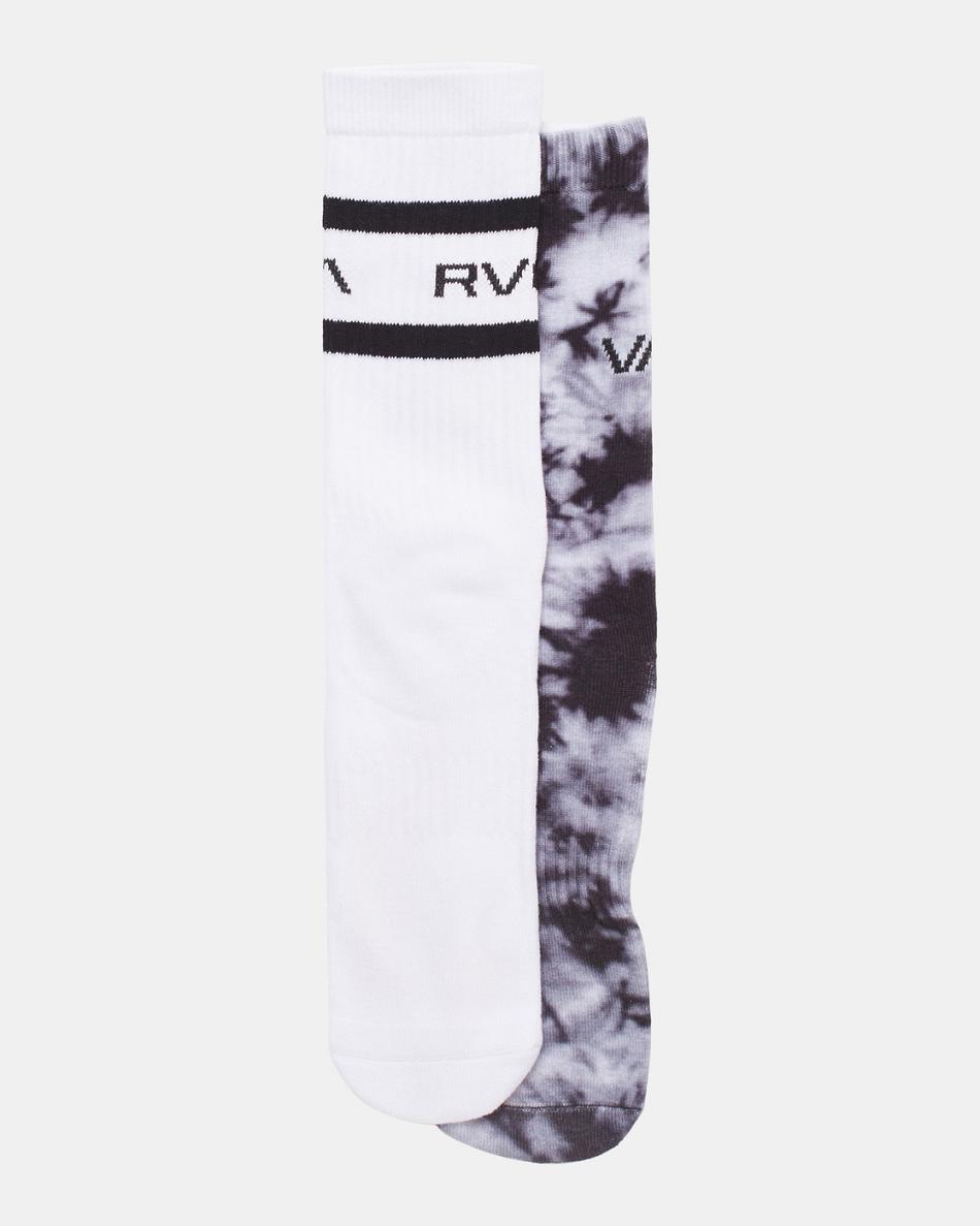 Black Rvca 2 Pack Tie-Dye Crew Men's Socks | USJZR37976