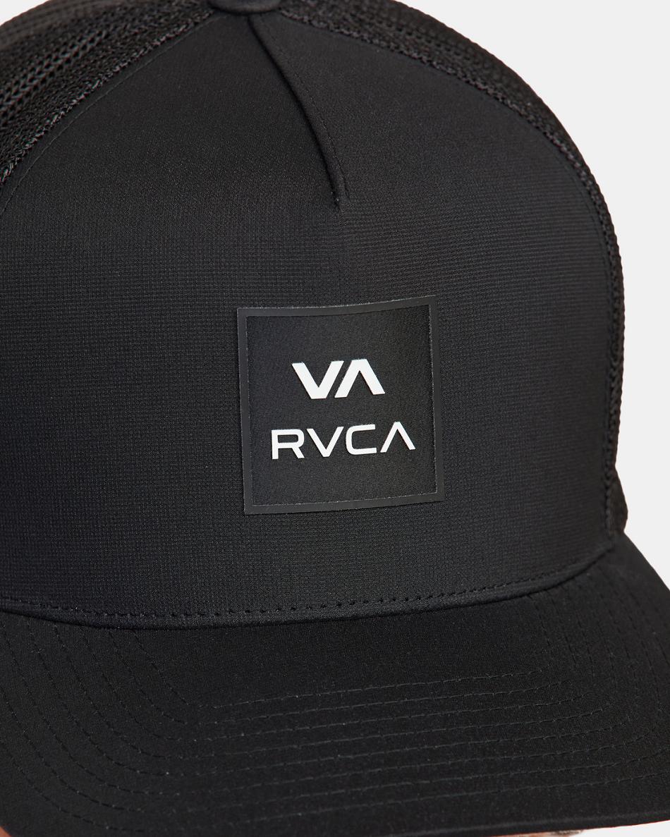 Black Rvca All The Way Tech Trucker Men's Hats | FUSHY30772