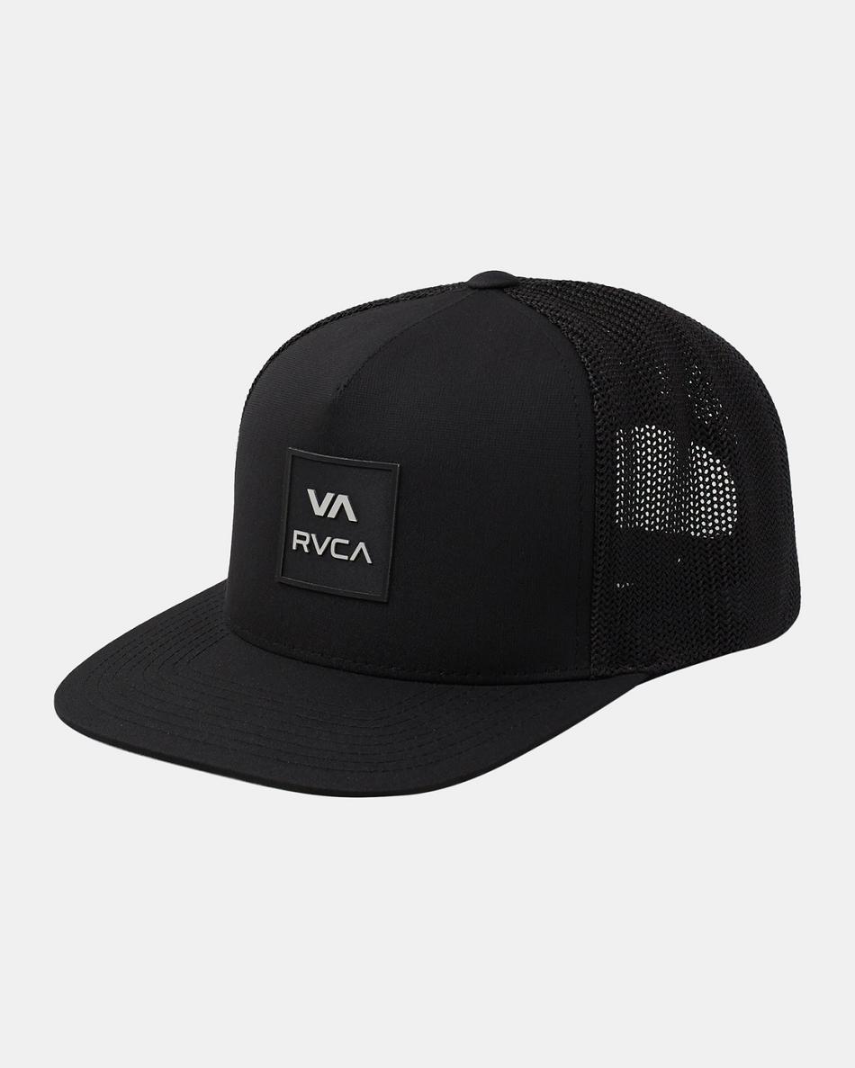 Black Rvca All The Way Tech Trucker Men\'s Hats | FUSHY30772