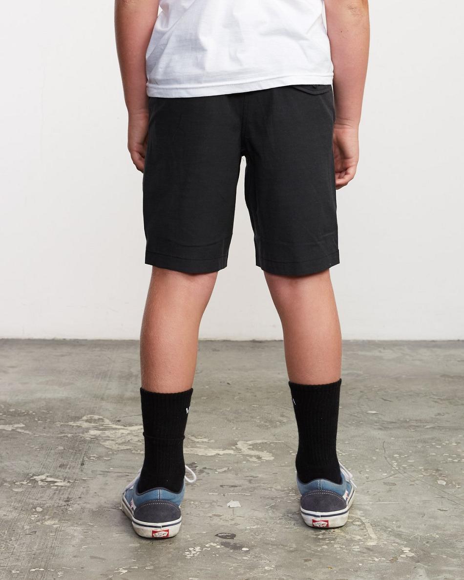 Black Rvca All Time Coastal Hybrid Boys' Shorts | PUSER87441