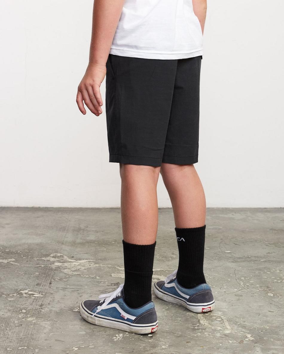 Black Rvca All Time Coastal Hybrid Boys' Shorts | PUSER87441
