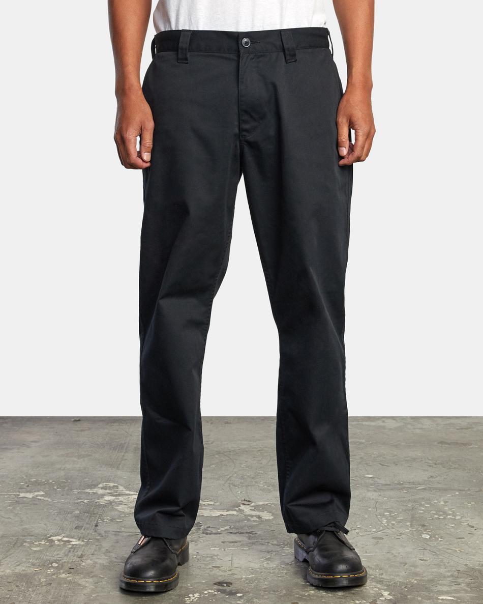 Black Rvca Americana Chino Men's Pants | TUSWZ95940