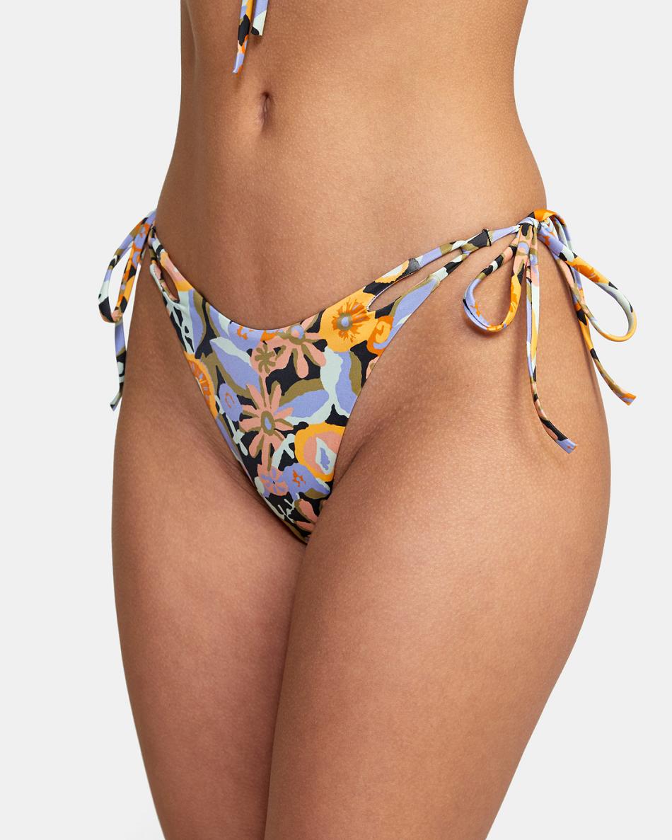 Black Rvca Avant Gardner Cheeky Women's Bikini Bottoms | USDYB32842