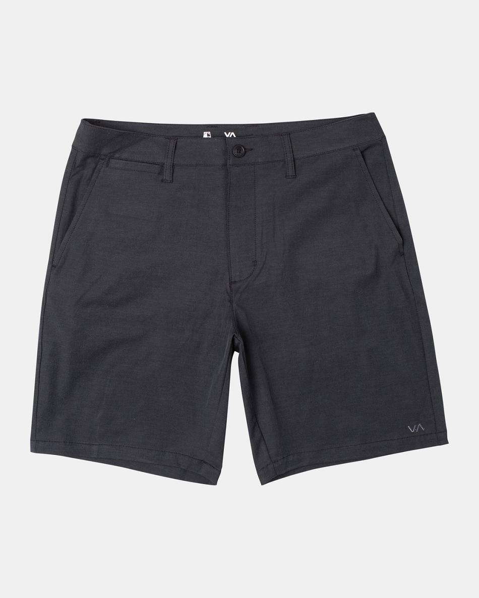 Black Rvca Back In Hybrid 19 Boys\' Shorts | USCIF35245