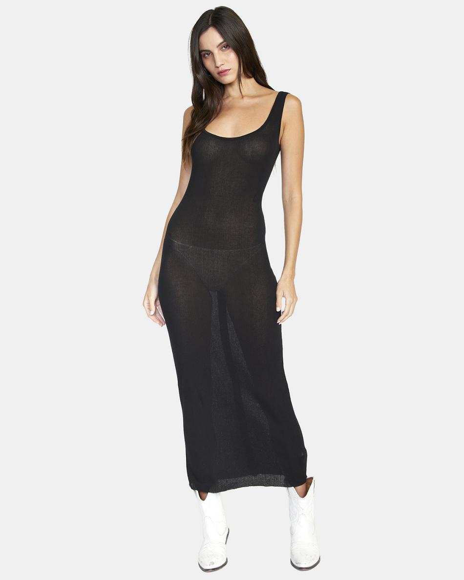 Black Rvca Back It Up Bodycon Women's Dress | USJBT43275