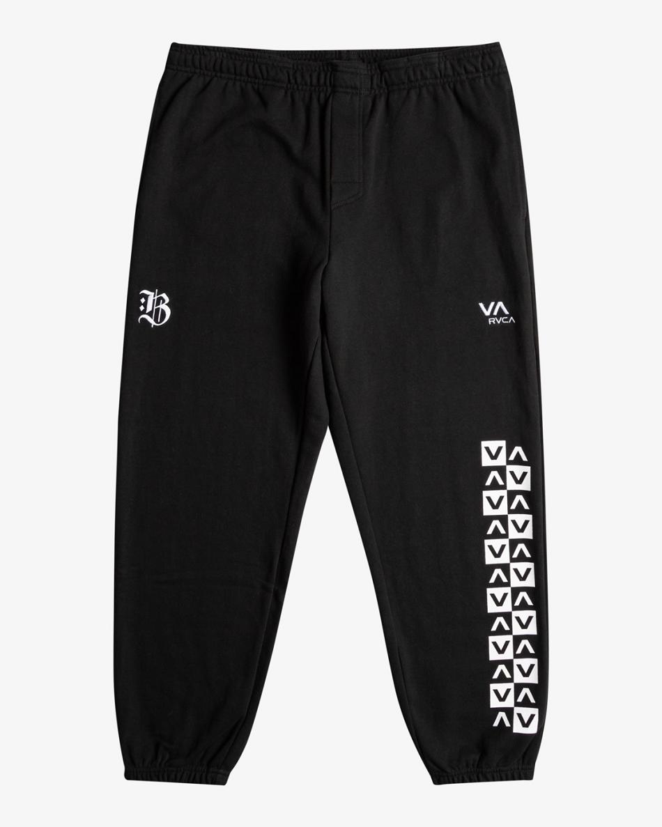 Black Rvca Barron Mamiya Joggers Men's Pants | FUSHY11160