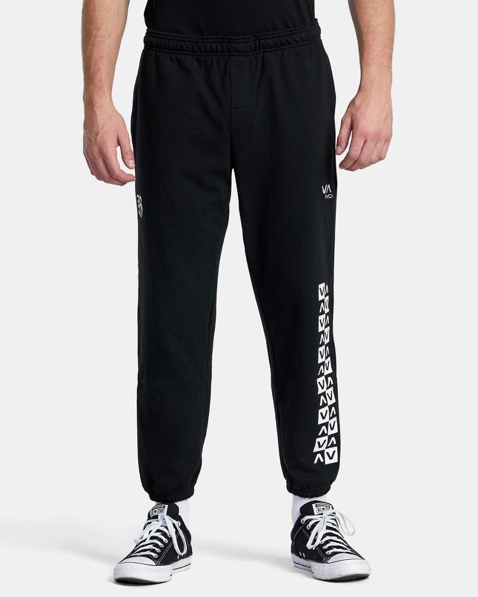 Black Rvca Barron Mamiya Joggers Men's Pants | FUSHY11160