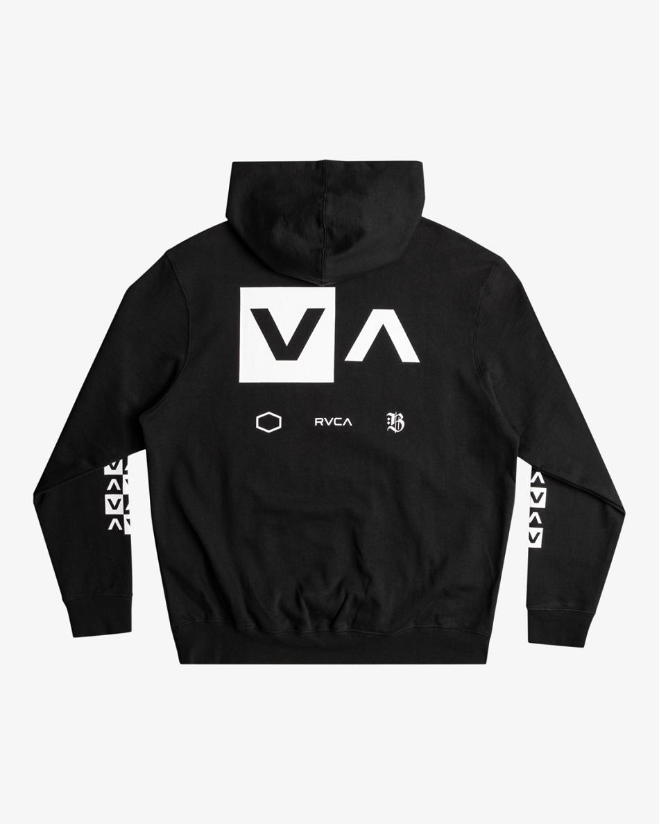 Black Rvca Barron Mamiya Men's Hoodie | USQAV66076