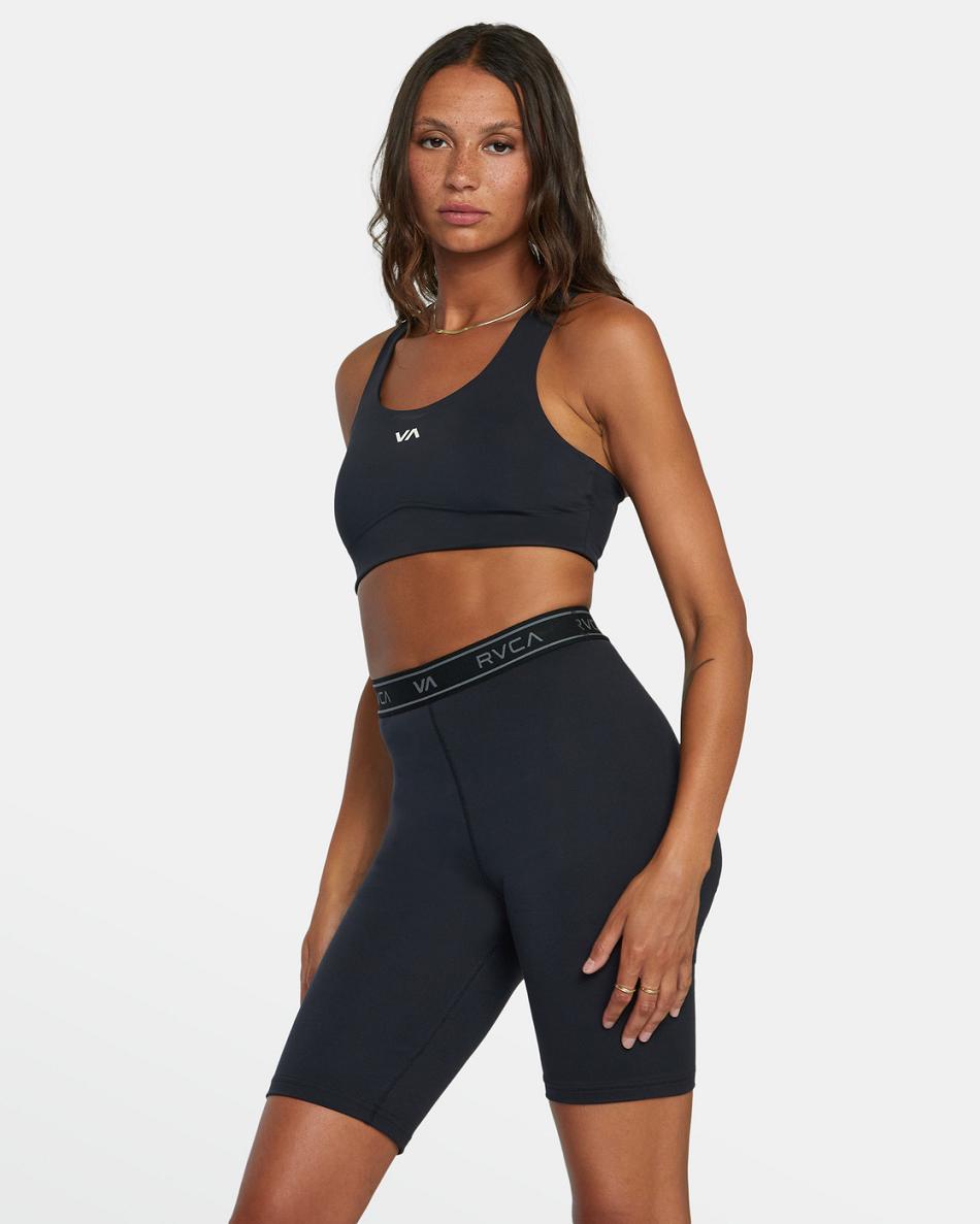 Black Rvca Base Biker 10.5 Women's Running Shorts | UUSND53462