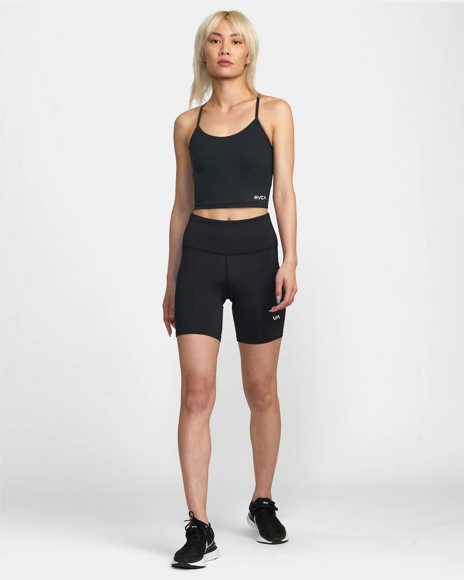 Black Rvca Base Tank Women's Workout Tops | USJZR79069