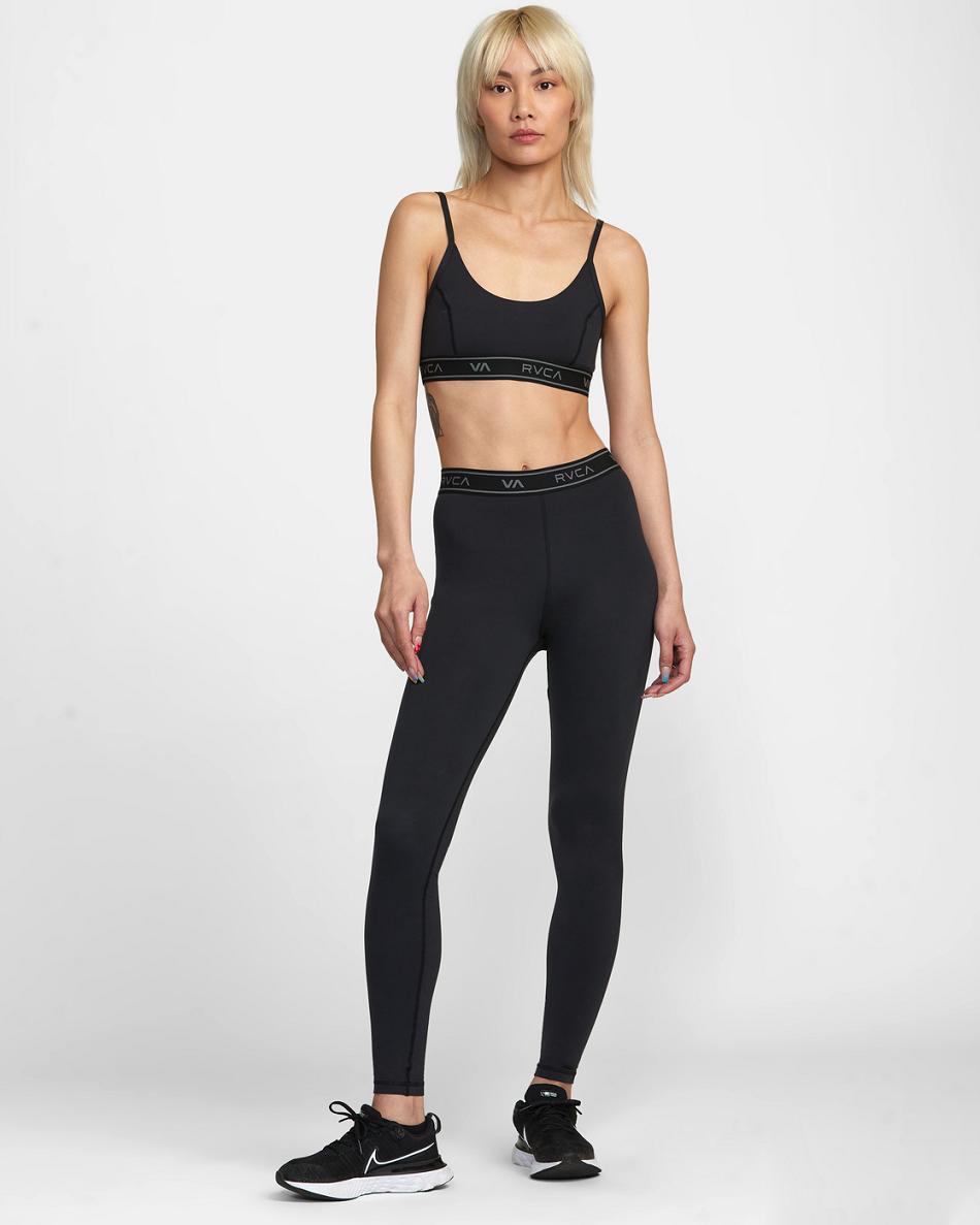 Black Rvca Base Workout Women's Pants | QUSUV67828